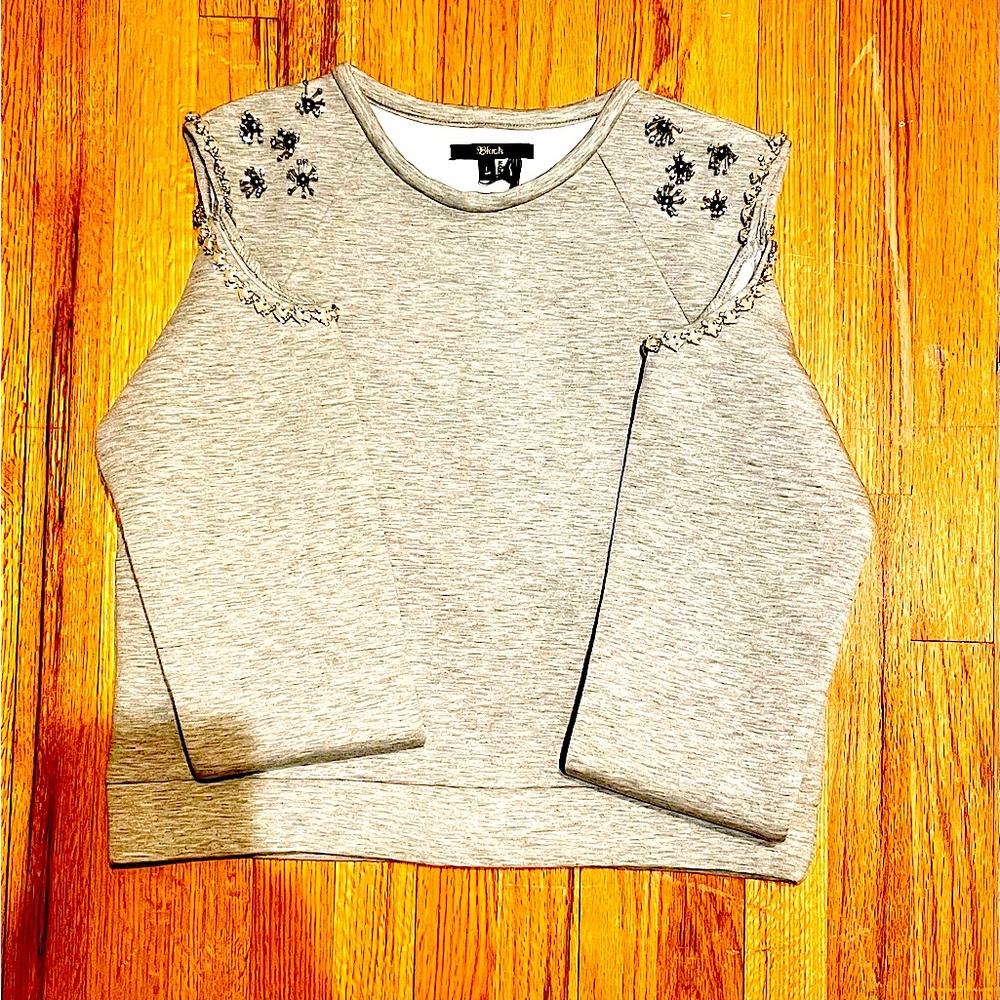 Gray Off The Shoulder/ Cut Out Sweatshirt